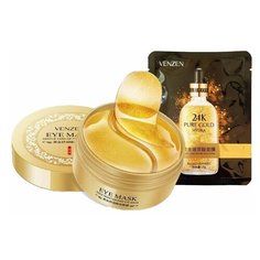 Набор: Патчи для области вокруг глаз Venzen Gold Moisturizing Eye Patch + Маска для лица Venzen Gold Hyaluronic Acid Mask