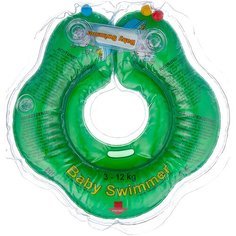 Круг на шею Baby Swimmer 0m+ (3-12 кг) с погремушкой зеленый