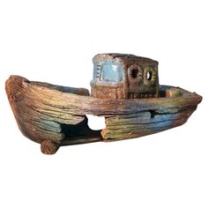 Грот ZOOexpress Лодка (ЛЛ1) 21x9x7 см коричневый