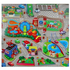Развивающий Коврик-пазл с принтом "Город", 4 сегмента. Размер коврика: 121х121х1 см Компания Друзей