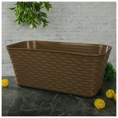 Балконный ящик 40 см РОТАНГ бежевый 1155765 Idea (М Пластика)