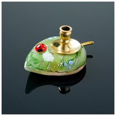 Сувенир «Подсвечник церковный с божьей коровкой», 4×9 см, селенит 4231530 Сима ленд