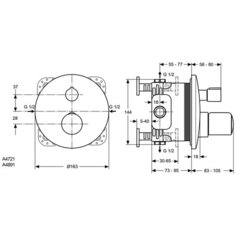 Встраиваемый индивидуальный термостатический смеситель для душа MELANGE A4721AA Ideal Standard