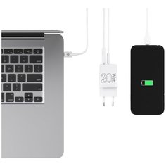 Cетевое зарядное устройство Lyambda 20Вт c 2-мя выходами (PD+QC3.0) LT20-WT
