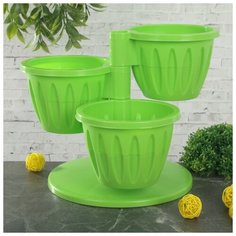 Кашпо многоярусное "Каскад", цвет зеленый 1295360 Plast Avenue