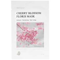 Detoskin Cherry Blossom Floris Mask Тканевая маска цветочная с экстрактом сакуры, 5шт.
