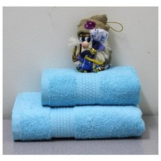 Полотенце махровое 50х90 ярко-голубой 450 гр. Узбекистан, , шт Баракат Текс