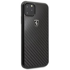 Чехол Ferrari для iPhone 11 Pro Max Real carbon Hard Black