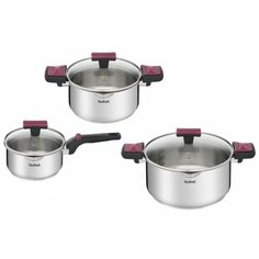 Набор посуды Tefal Cook&Clip G723S674 6 пр. серебристый