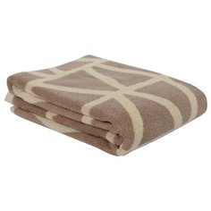 Полотенце жаккардовое банное с авторским дизайном Geometry, коричнево-бежевое Wild, 70х140 см Tkano