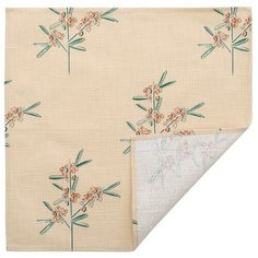 Салфетка сервировочная из хлопка с графичным принтом Обед рябинника Russian North, 45х45 см Tkano