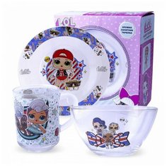 L.O.L. Surprise! "TOGETHER4EVA" Набор посуды в подарочной упаковке, (3 предмета), стекло ND Play