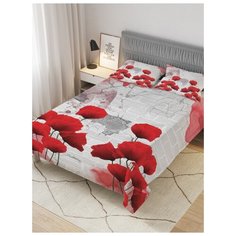 Покрывало стеганое жаккардовое с 2-мя наволочками "Уличный мак", Евро (220x235 см) Ambesonne