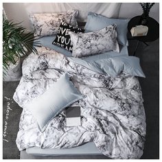 Постельное белье Marble семейный, наволочки 50х70 2 шт. Grazia Textile