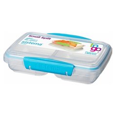 Контейнер прямоугольный двойной Sistema "TO-GO", 350 мл синий, 21518