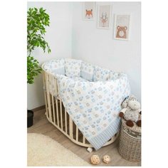 Сонный Гномик комплект в круглую кроватку Софушки (6 предметов) голубой