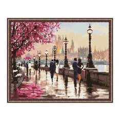 Картина мозаикой с нанесенной рамкой "Набережная" (39 цветов) Molly