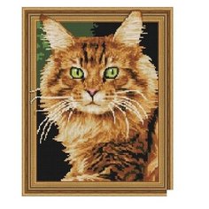 Картина мозаикой 3D, с нанесенной рамкой "Рыжий кот" (20 цветов) Molly