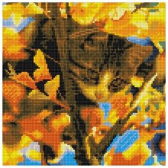 Алмазная мозаика "Кот на дереве" (25 цветов) Molly