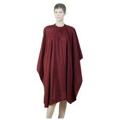 Пеньюар для стрижки "Матовый", полиэстер, цвет алый, 128x148 см, на крючках Dewal