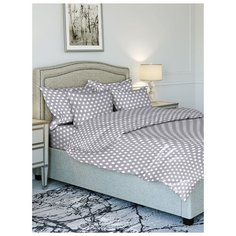 Комплект постельного белья "Текстильная лавка"2 спальный с евро-простыней поплин Горох грунт
