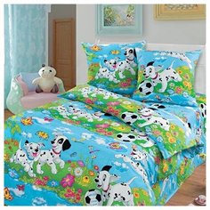 Постельное белье АртПостель Далматинцы голубой 1,5 спальный