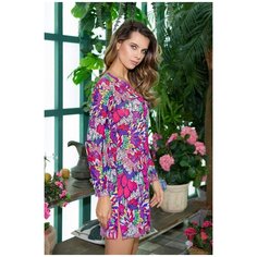 Mia&Mia Короткая женская туника Carmina с длинным рукавом, ярко-розовый, XXXL