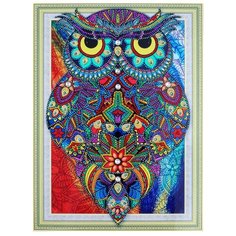 Алмазная мозаика на пенокартоне с фигурными стразами - Рубиновая сова/FM009 Color KIT