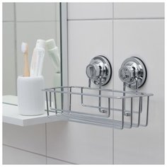 Полка для аксессуаров Accoona A11473, на вакуумных присосках, хром 2619261