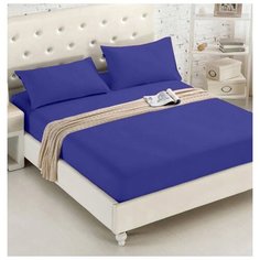 Простыня Nova Сатин, 200x220 см, васильковый