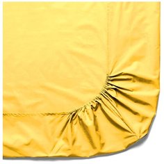 Простыня на резинке Nova Сатин, 140x200 см, желтый