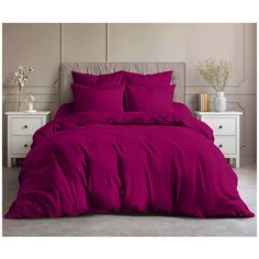 Комплект постельного белья Nova Elegant life сатин, 1,5 спальный, наволочки 70x70 см, Пурпурный