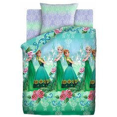 Детское постельное белье Анна и Эльза 1,5 спальное детские расцветки Тейковский хлопчатобумажный комбинат