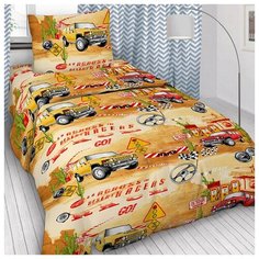 Детское постельное белье бязь крутые ралли вид 1 1,5 спальное детские расцветки Iv Selena