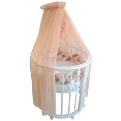 Балдахин на детскую кроватку с помпонами, фатин, бежевый Childrens Textiles