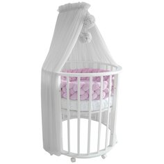 Балдахин на детскую кроватку с помпонами, фатин, серый Childrens Textiles