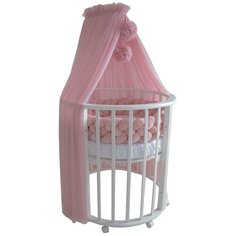 Балдахин на детскую кроватку с помпонами, фатин, пудрово-розовый Childrens Textiles