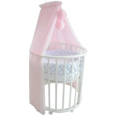 Балдахин на детскую кроватку с помпонами, фатин, розовый Childrens Textiles