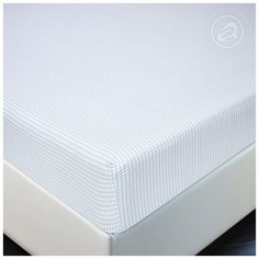 Простыня 140х200 на резинке трикотажная Клетка серая АртДизайн