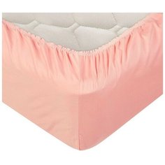 Простыня 140х200 на резинке сатин Розовый АртДизайн