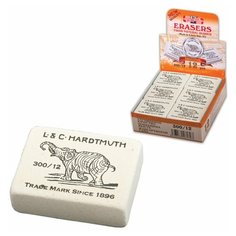 Ластик KOH-I-NOOR "Слон" 300/12, 48х37х16 мм, белый, прямоугольный, натуральный каучук, 0300012002KDRU, 5 шт.