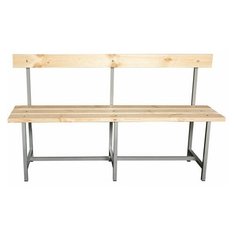 Скамья со спинкой деревянная на металлокаркасе "СТ 5", 1500х350х860 мм, 1 шт. ТИТАН