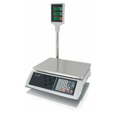 Весы торговые MERCURY M-ER 327P-15.2 LCD (0,05-15 кг), дискретность 2 г, платформа 325x230 мм, со стойкой, 1 шт. Mertech