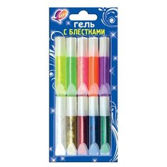 Гели с блестками ЛУЧ "Блеск", НАБОР 10 цветов, в тубах по 5 мл, блистер, 22С1425-08, 2 шт.