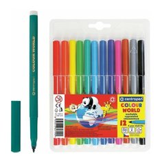 Фломастеры 12 ЦВЕТОВ CENTROPEN "Colour World", круглые, смываемые, 7550/12TP, 7 7550 1284, 2 шт.