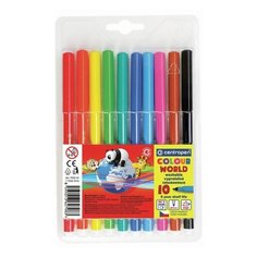 Фломастеры 10 ЦВЕТОВ CENTROPEN "Colour World", круглые, смываемые, 7550/10TP, 7 7550 1084, 2 шт.