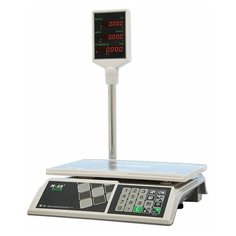 Весы торговые MERCURY M-ER 326ACP-15.2 LED (0,04-15 кг), дискретность 5 г, платформа 325x230 мм, со стойкой, 1 шт. Mertech
