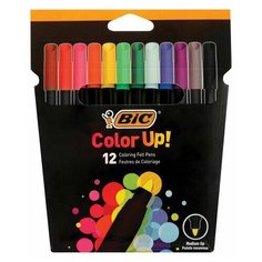 Фломастеры 12 ЦВЕТОВ BIC "Color UP", суперсмываемые, вентилируемый колпачок, 964900, 1 шт.