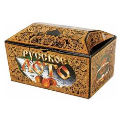 Игра настольная "Русское лото" в картонном ларце, 90 бочонков, жетоны, 24 карточки, 10 КОРОЛЕВСТВО, 00142, 1 шт.