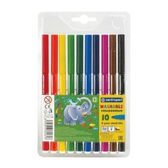 Фломастеры 10 ЦВЕТОВ CENTROPEN "Washable", смываемые, вентилируемый колпачок, 7790/10TP, 7 7790 1085, 2 шт.